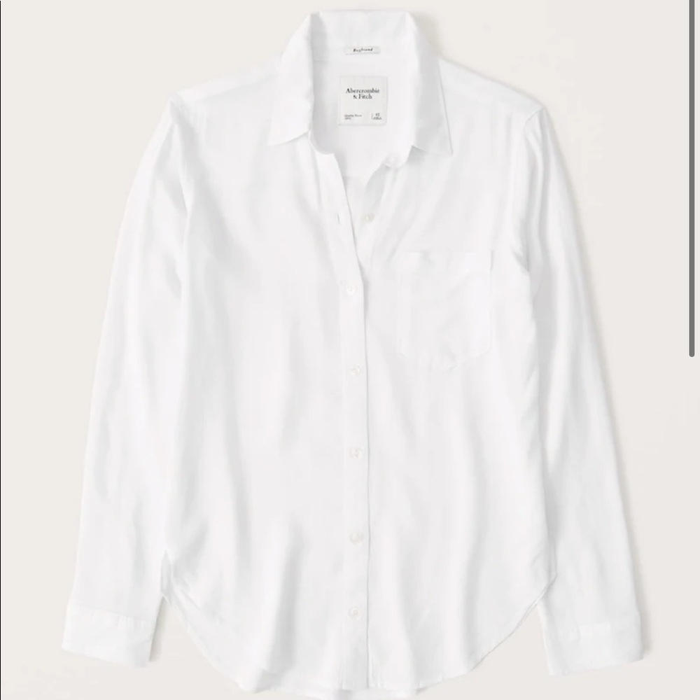 NWT Abercrombie Drapey Boyfriend Button-Up Shirt